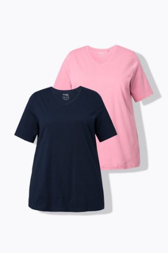 Moda za polnejše Majica 2 komada kratkih rukava plus velikost, xxl, Ulla Popken in Johann Popken (JP1880)