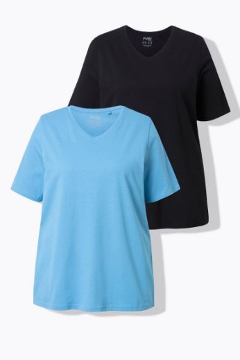 Moda za polnejše Majica 2 komada kratkih rukava plus velikost, xxl, Ulla Popken in Johann Popken (JP1880)