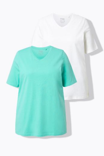 Moda za polnejše Majica 2 komada kratkih rukava plus velikost, xxl, Ulla Popken in Johann Popken (JP1880)