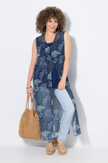 Moda za polnejše Bluza bez rukava dužeg kroja na vezanje plus velikost, xxl, Ulla Popken in Johann Popken (JP1880)