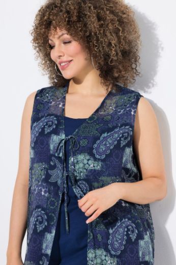 Moda za polnejše Bluza bez rukava dužeg kroja na vezanje plus velikost, xxl, Ulla Popken in Johann Popken (JP1880)