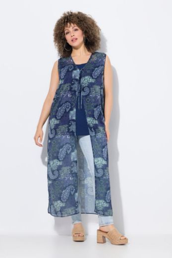 Moda za polnejše Bluza bez rukava dužeg kroja na vezanje plus velikost, xxl, Ulla Popken in Johann Popken (JP1880)