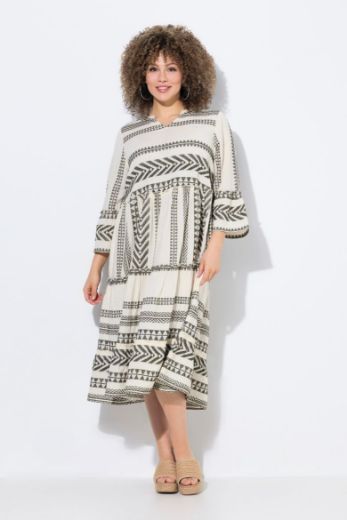Moda za polnejše Haljina 3/4 rukava A kroja plus velikost, xxl, Ulla Popken in Johann Popken (JP1880)