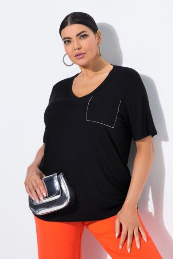 Moda za polnejše Majica kratkih rukava V ovratnika plus velikost, xxl, Ulla Popken in Johann Popken (JP1880)