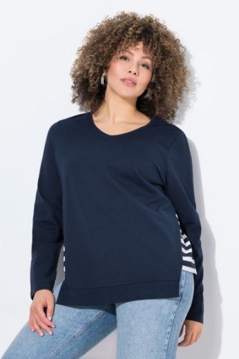 Moda za polnejše Majica dugih rukava V ovratnika plus velikost, xxl, Ulla Popken in Johann Popken (JP1880)
