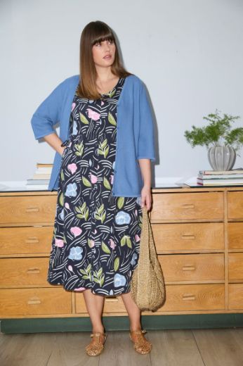 Moda za polnejše Haljina midi kratkih rukava plus velikost, xxl, Ulla Popken in Johann Popken (JP1880)