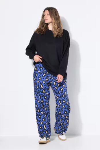 Moda za polnejše Hlače od muslina s leopard uzorkom plus velikost, xxl, Ulla Popken in Johann Popken (JP1880)