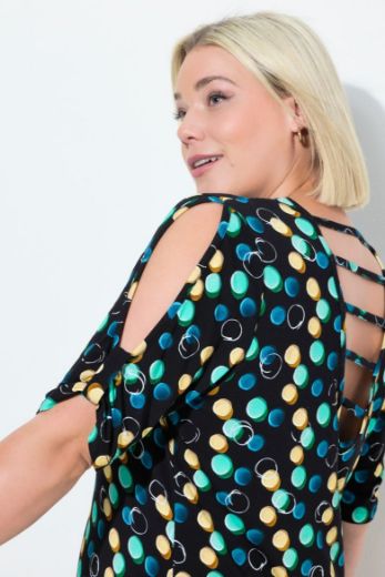 Moda za polnejše Haljina midi kratkih rukava V ovratnika plus velikost, xxl, Ulla Popken in Johann Popken (JP1880)