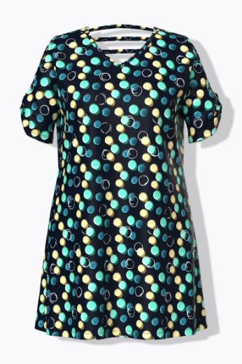 Moda za polnejše Haljina midi kratkih rukava V ovratnika plus velikost, xxl, Ulla Popken in Johann Popken (JP1880)