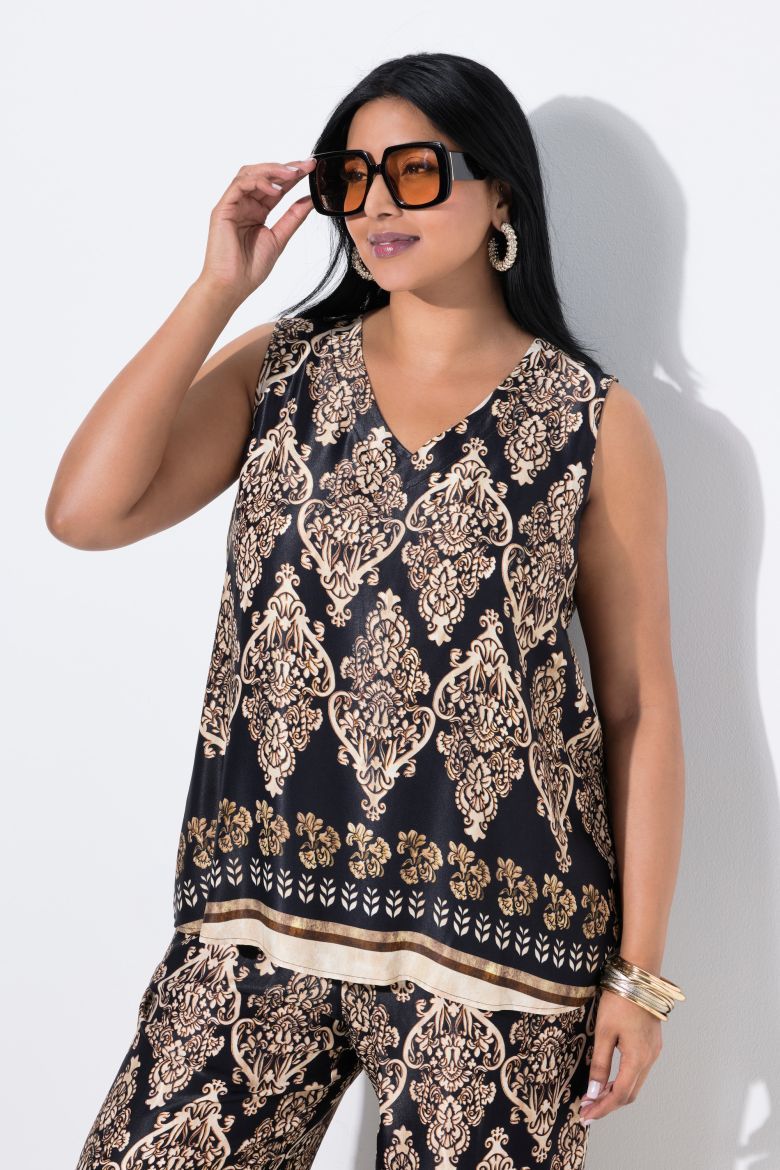 Moda za polnejše Bluza bez rukava V ovratnika plus velikost, xxl, Ulla Popken in Johann Popken (JP1880)