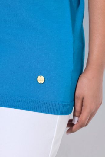 Moda za polnejše Pulover polu rukava V ovratnika plus velikost, xxl, Ulla Popken in Johann Popken (JP1880)
