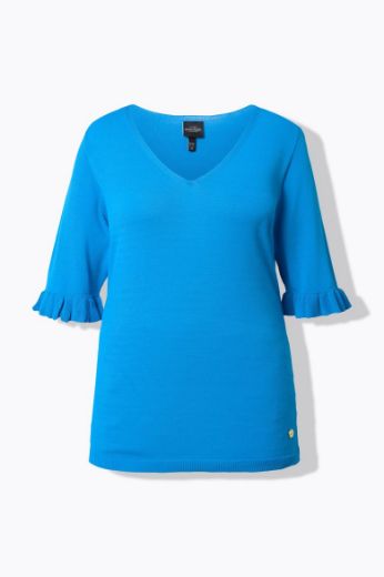 Moda za polnejše Pulover polu rukava V ovratnika plus velikost, xxl, Ulla Popken in Johann Popken (JP1880)