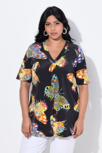 Moda za polnejše Bluza kratkih rukava V ovratnika plus velikost, xxl, Ulla Popken in Johann Popken (JP1880)