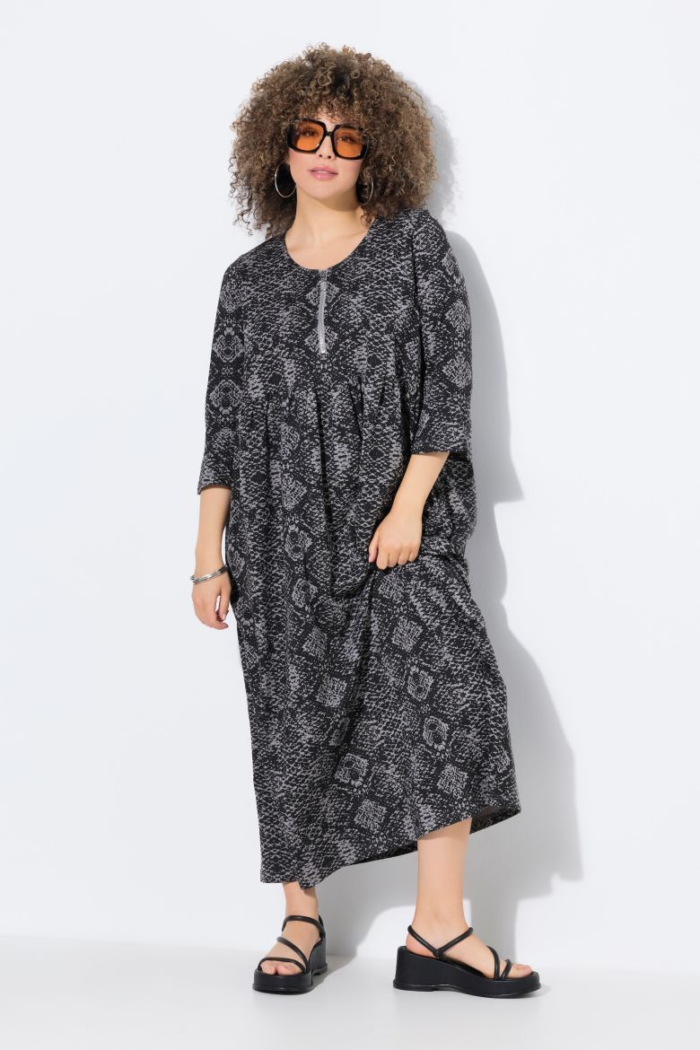Moda za polnejše Haljina maxi 3/4 rukava plus velikost, xxl, Ulla Popken in Johann Popken (JP1880)