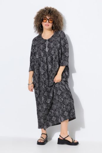 Moda za polnejše Haljina maxi 3/4 rukava plus velikost, xxl, Ulla Popken in Johann Popken (JP1880)