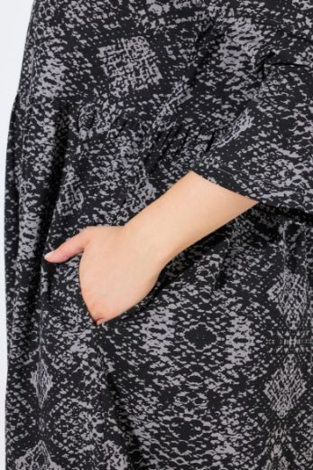 Moda za polnejše Haljina maxi 3/4 rukava plus velikost, xxl, Ulla Popken in Johann Popken (JP1880)