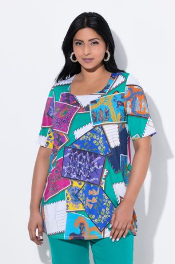 Moda za polnejše Majica kratkih rukava A kroja plus velikost, xxl, Ulla Popken in Johann Popken (JP1880)