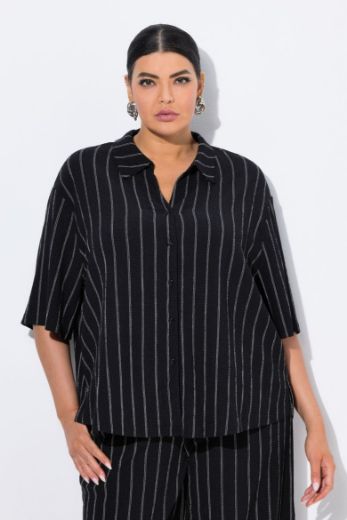 Moda za polnejše Blusa polu rukava na pruge plus velikost, xxl, Ulla Popken in Johann Popken (JP1880)