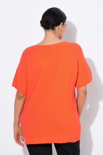 Moda za polnejše Pulover kratkih rukava V ovratnika plus velikost, xxl, Ulla Popken in Johann Popken (JP1880)