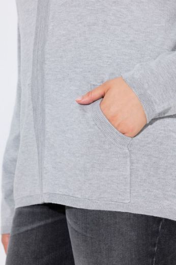Moda za polnejše Majica dugih rukava s patentnim zatvaračem i kapuljačom plus velikost, xxl, Ulla Popken in Johann Popken (JP1880)