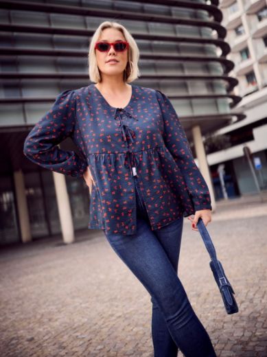 Moda za polnejše Bluza dugih rukava A kroja plus velikost, xxl, Ulla Popken in Johann Popken (JP1880)