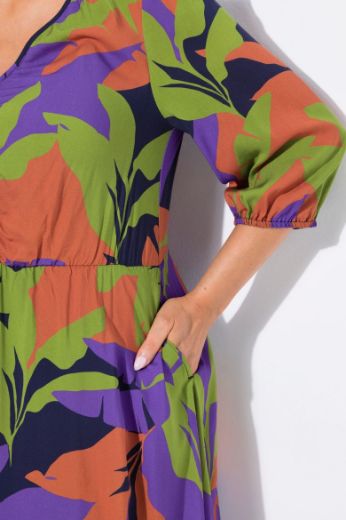Moda za polnejše Haljina midi 3/4 rukava plus velikost, xxl, Ulla Popken in Johann Popken (JP1880)