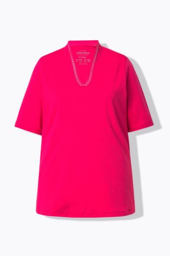 Moda za polnejše Majica s ukrasima na ovratniku kratki rukavi plus velikost, xxl, Ulla Popken in Johann Popken (JP1880)