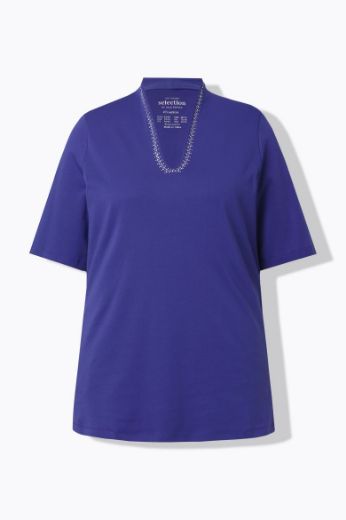 Moda za polnejše Majica s ukrasima na ovratniku kratki rukavi plus velikost, xxl, Ulla Popken in Johann Popken (JP1880)