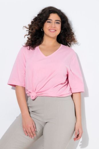 Moda za polnejše Majica V izrez Basic plus velikost, xxl, Ulla Popken in Johann Popken (JP1880)
