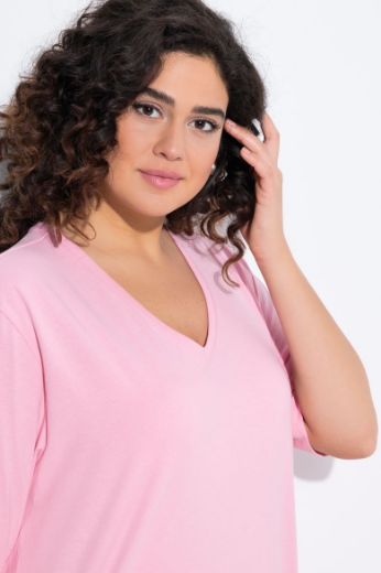 Moda za polnejše Majica V izrez Basic plus velikost, xxl, Ulla Popken in Johann Popken (JP1880)