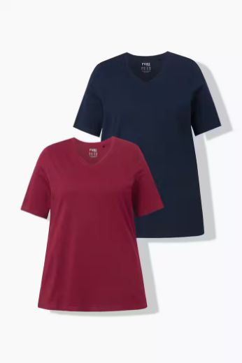 Moda za polnejše Majica 2 komada kratkih rukava plus velikost, xxl, Ulla Popken in Johann Popken (JP1880)