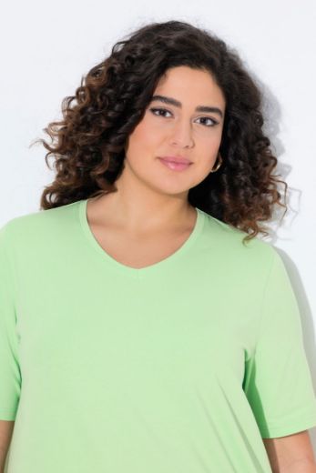 Moda za polnejše Majica V izreza A kroja kratkih rukava plus velikost, xxl, Ulla Popken in Johann Popken (JP1880)
