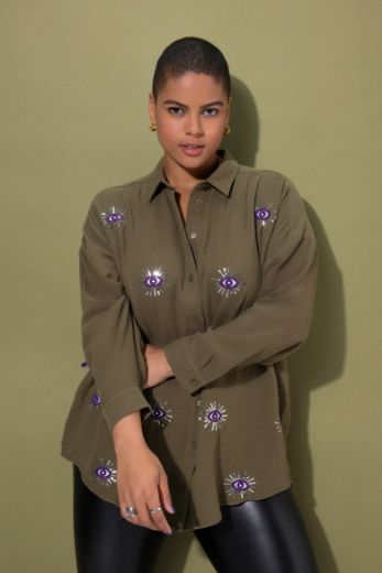 Moda za polnejše Bluza dugih rukava s motivom oka plus velikost, xxl, Ulla Popken in Johann Popken (JP1880)
