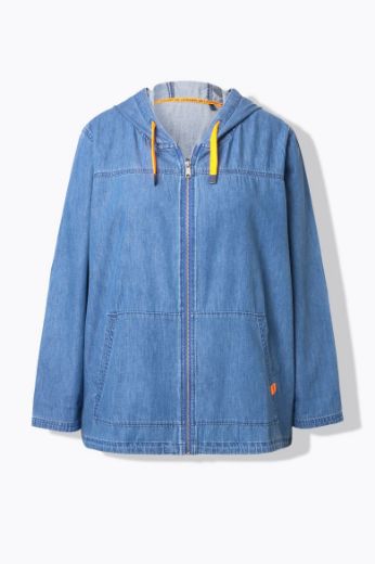 Moda za polnejše Jakna lagana od trapera s kapuljačom plus velikost, xxl, Ulla Popken in Johann Popken (JP1880)