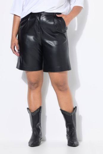 Moda za polnejše Bermude visokog struka od umjetne kože plus velikost, xxl, Ulla Popken in Johann Popken (JP1880)