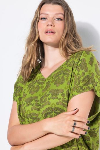 Moda za polnejše Bluza kratkih rukava V ovratnika plus velikost, xxl, Ulla Popken in Johann Popken (JP1880)