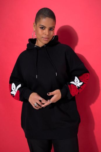 Moda za polnejše Majica dugih rukava s kapuljačom plus velikost, xxl, Ulla Popken in Johann Popken (JP1880)