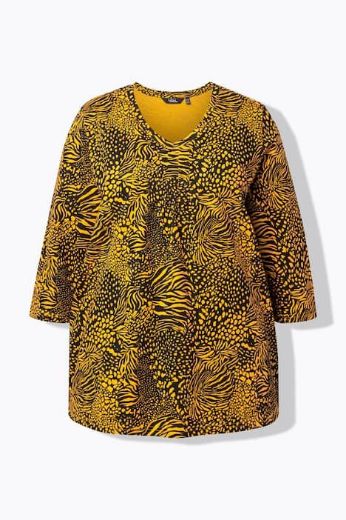 Moda za polnejše Majica s 3/4 rukavima životinjskog printa A kroja plus velikost, xxl, Ulla Popken in Johann Popken (JP1880)