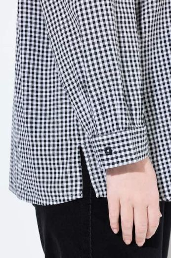 Moda za polnejše Košulja dugih rukava karirana s dodatkom ukrasne mašne plus velikost, xxl, Ulla Popken in Johann Popken (JP1880)