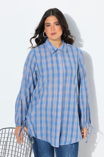 Moda za polnejše Bluza dugih rukava karirana plus velikost, xxl, Ulla Popken in Johann Popken (JP1880)