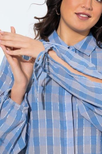 Moda za polnejše Bluza dugih rukava karirana plus velikost, xxl, Ulla Popken in Johann Popken (JP1880)