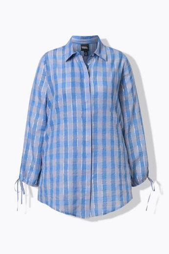 Moda za polnejše Bluza dugih rukava karirana plus velikost, xxl, Ulla Popken in Johann Popken (JP1880)