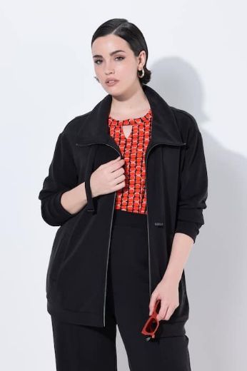 Moda za polnejše Majica dugih rukava s patentnim zatvaračem i povišenim ovratnikom plus velikost, xxl, Ulla Popken in Johann Popken (JP1880)