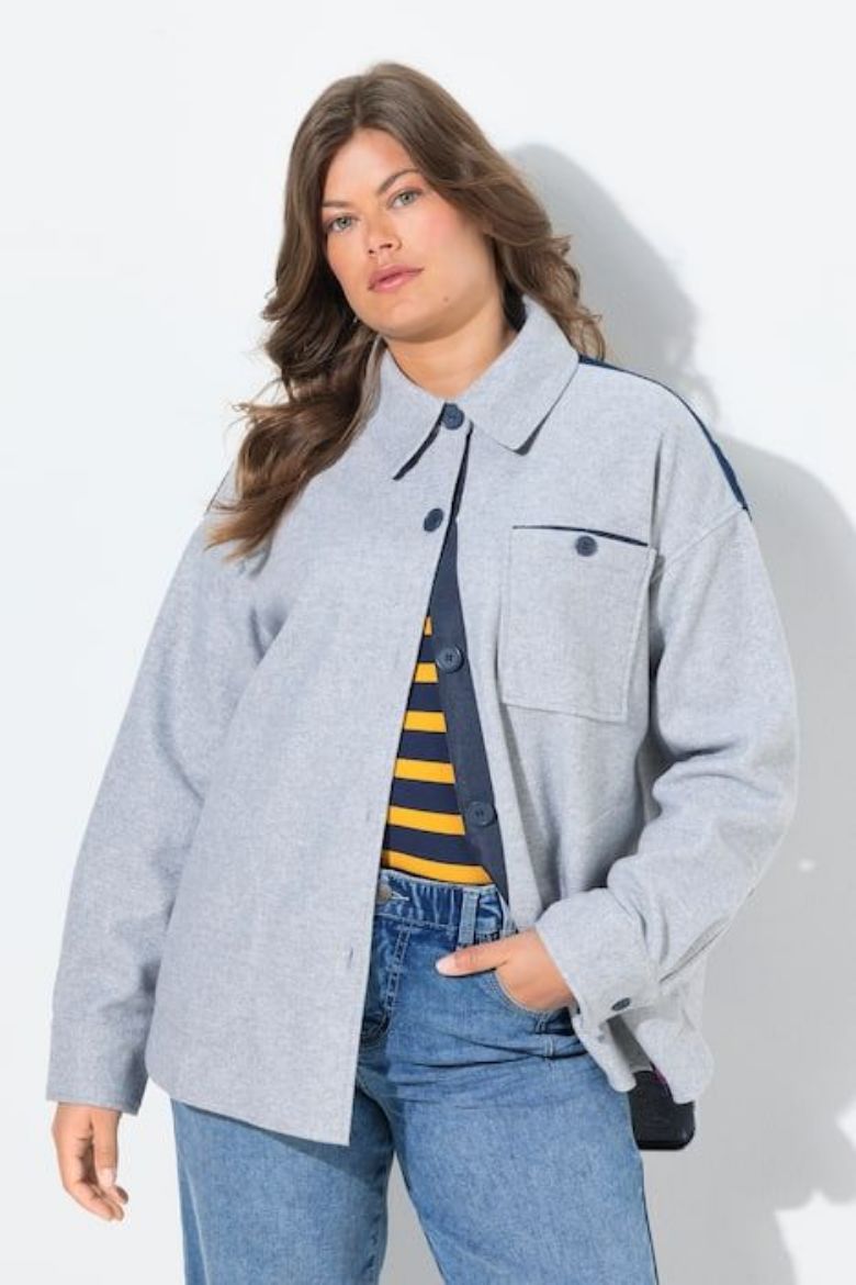 Moda za polnejše Jakna lagana na kopčanje plus velikost, xxl, Ulla Popken in Johann Popken (JP1880)