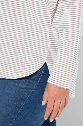 Moda za polnejše Majica dugih rukana na pruge plus velikost, xxl, Ulla Popken in Johann Popken (JP1880)