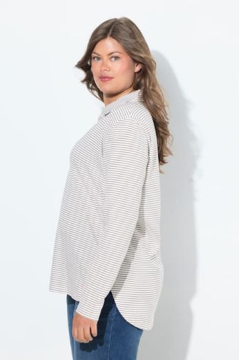 Moda za polnejše Majica dugih rukana na pruge plus velikost, xxl, Ulla Popken in Johann Popken (JP1880)