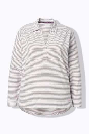 Moda za polnejše Majica dugih rukana na pruge plus velikost, xxl, Ulla Popken in Johann Popken (JP1880)