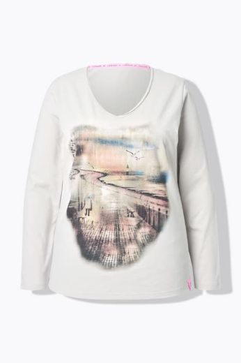 Moda za polnejše Majica dugih rukava V ovratnika plus velikost, xxl, Ulla Popken in Johann Popken (JP1880)