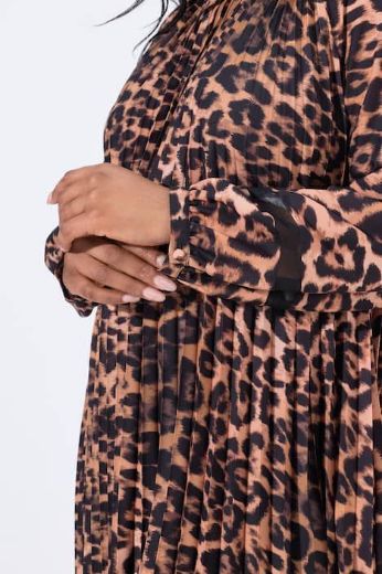 Moda za polnejše Haljina midi dugih rukava s leopard uzorkom plus velikost, xxl, Ulla Popken in Johann Popken (JP1880)