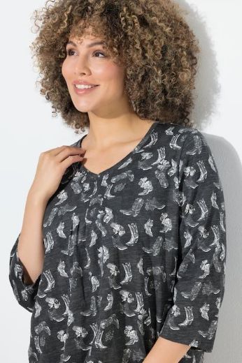 Moda za polnejše Majica 3/4 rukava A kroja plus velikost, xxl, Ulla Popken in Johann Popken (JP1880)